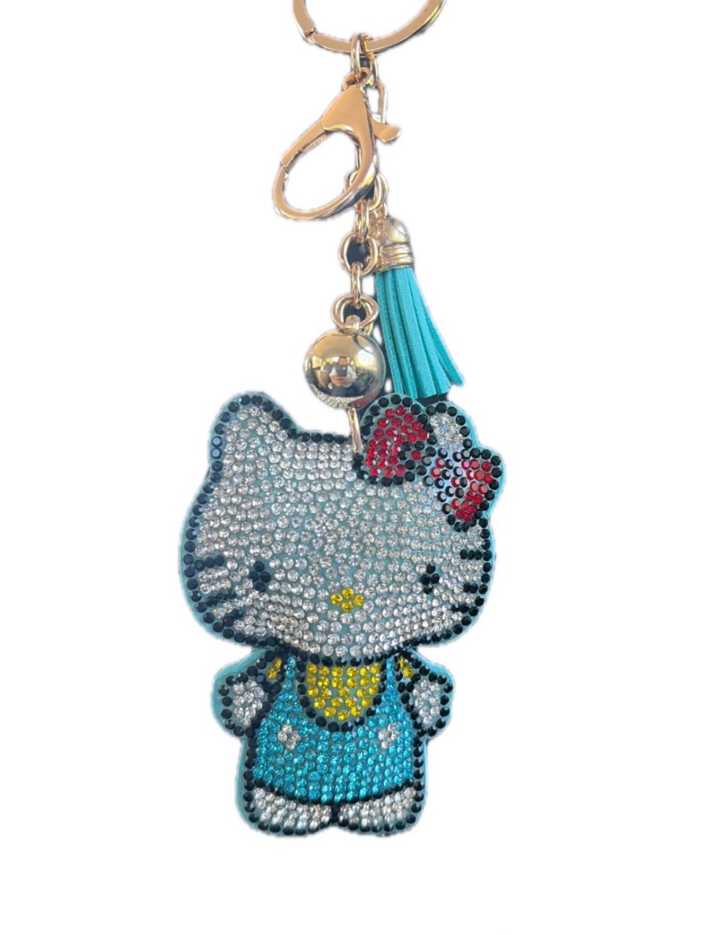NWOT Hello Kitty Handmade Rhinestones with Tassel Keychain